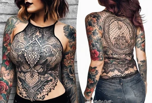 ripped lace tattoo idea
