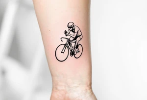 dynamic race cyclist tattoo idea