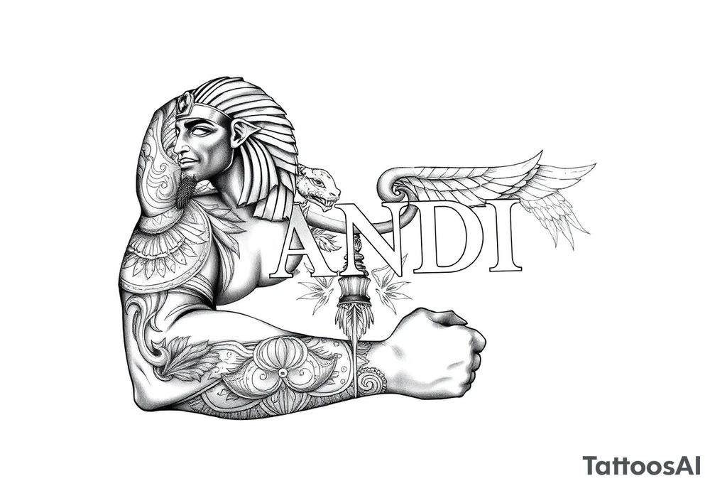 Name Mandi Egyptian theme tattoo idea