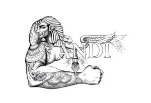 Name Mandi Egyptian theme tattoo idea