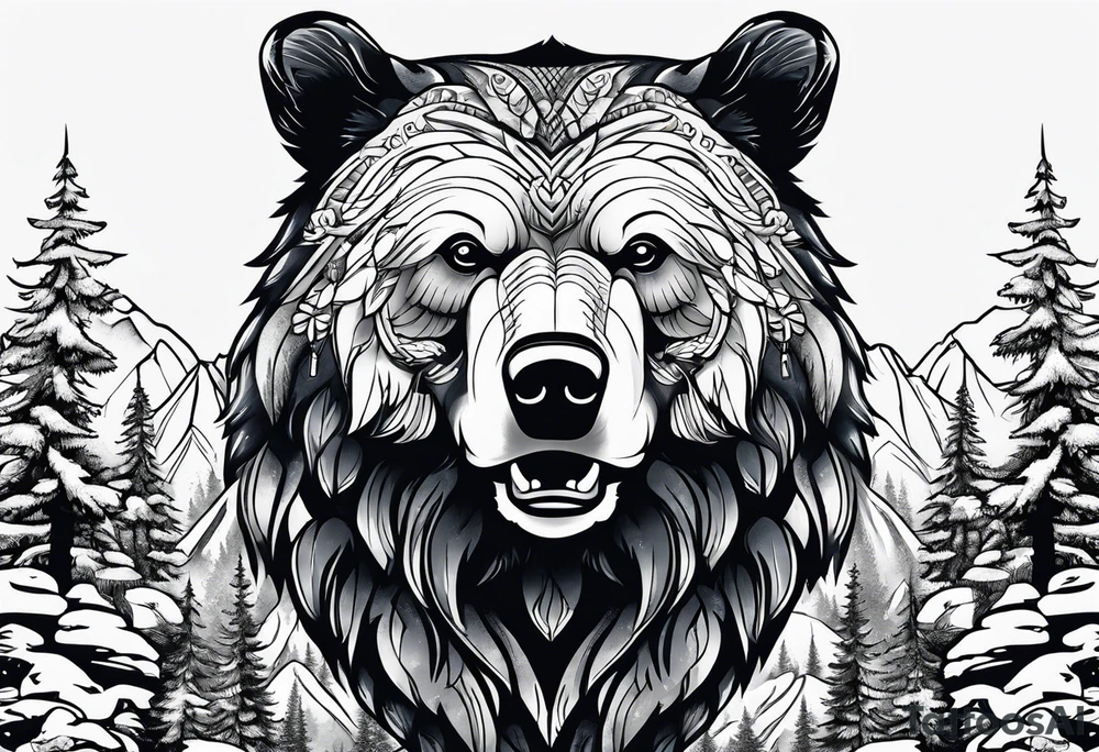 bear mountain tattoo idea