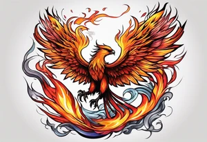 Phoenix rising from the ashes tattoo idea