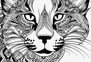 I need a tatto which will look like a pattern on the top of the head of tabby cats but without cat only pattern tattoo idea