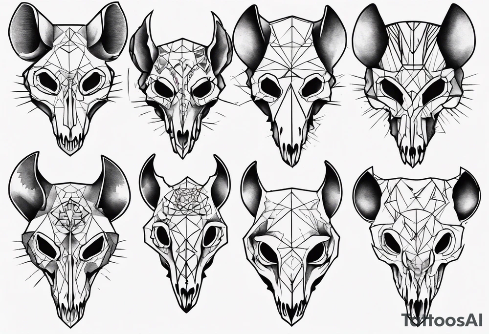 possum skull tattoo idea