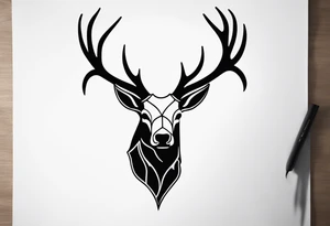 A crow on a elk skull tattoo idea
