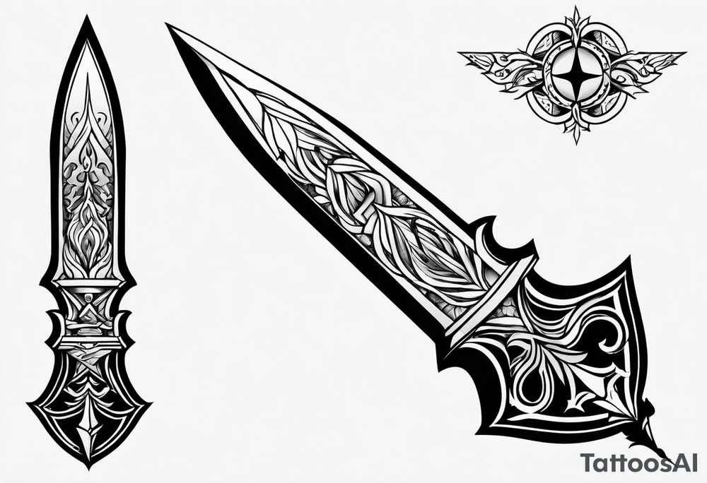 Dagger and fire tattoo idea