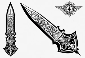 Dagger and fire tattoo idea