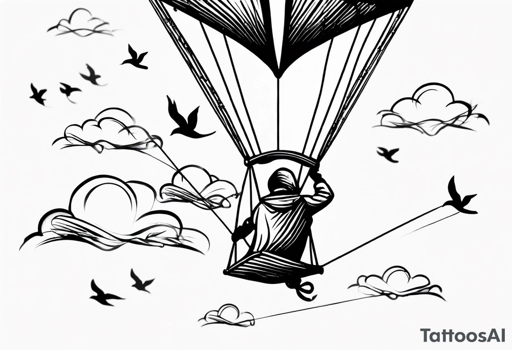 "Go Fly A Kite" spelled out in kite string tattoo idea