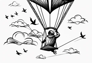 "Go Fly A Kite" spelled out in kite string tattoo idea