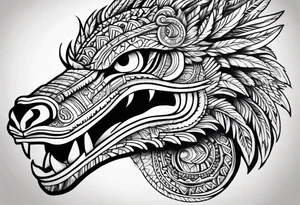 aztec feathered serpant tattoo idea