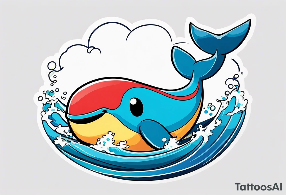 Wailord Pokemon in the ocean. tattoo idea