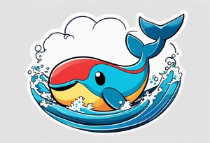 Wailord Pokemon in the ocean. tattoo idea