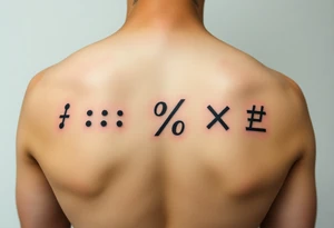 tattos based on linguistic or Math symbols such as ";","...","%", "{}", "~" with an artistic and abstract touch tattoo idea