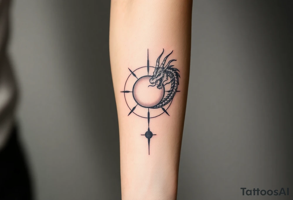 devilicious sun and dragonmoon in constellation tattoo idea