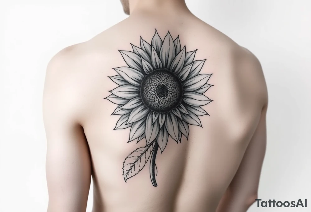 Sunflower quarter sleeve feminine tattoo idea