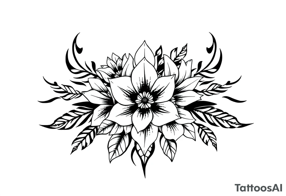 bouquet of flowers tattoo idea