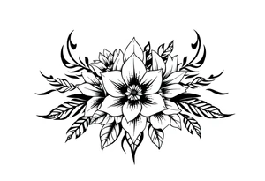 bouquet of flowers tattoo idea