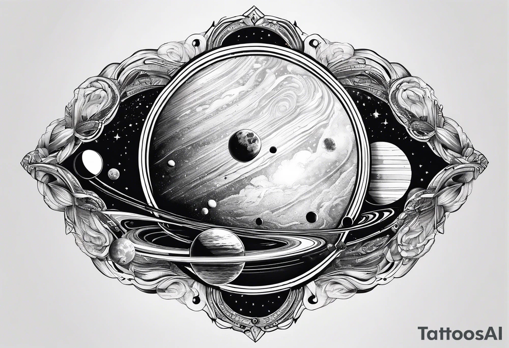 solar system, on spine tattoo idea