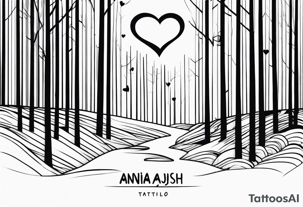 forrest and anijah names tattoo with heart tattoo idea