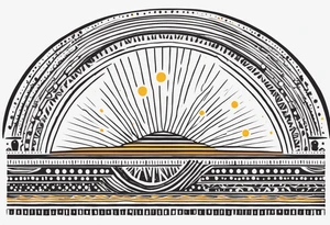 simple sunshine shape made of dots, quite tribal and basic looking. no solid lines tattoo idea