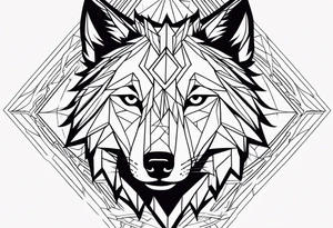 Male young Wolf face tattoo idea