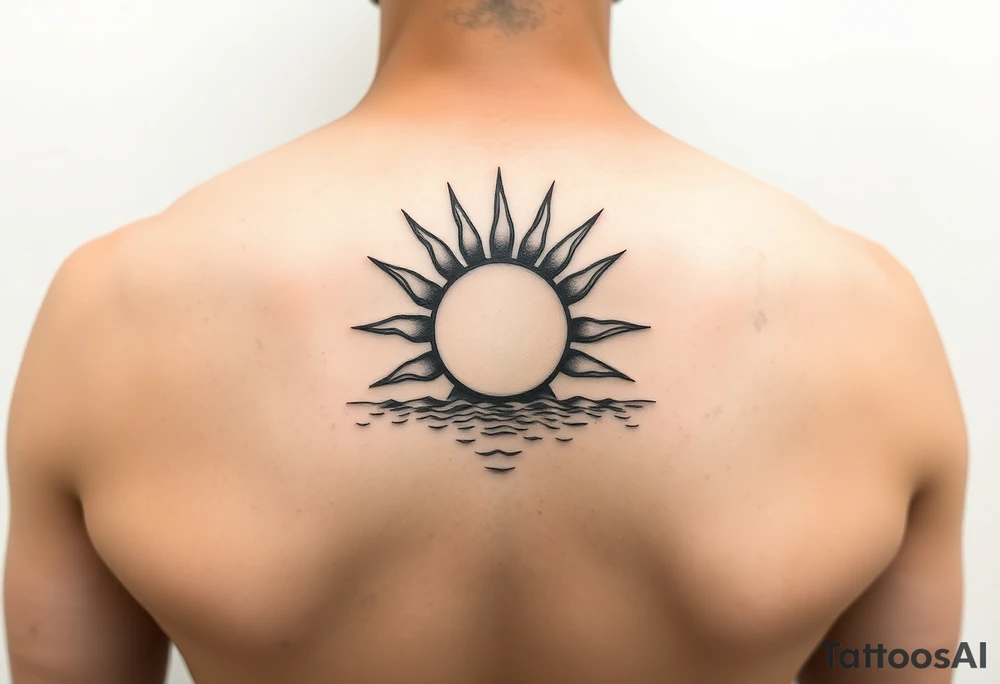 Sun on the water line simple tattoo tattoo idea