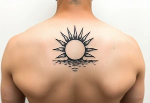 Sun on the water line simple tattoo tattoo idea