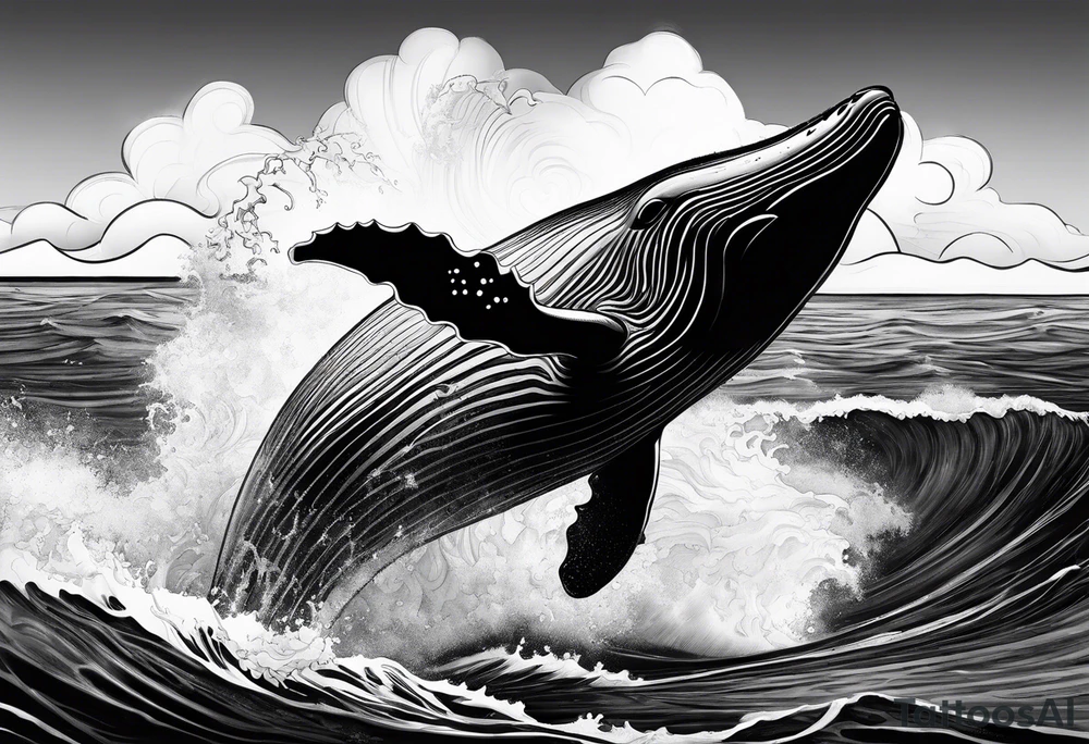 Hawaiian breaching whale tattoo idea