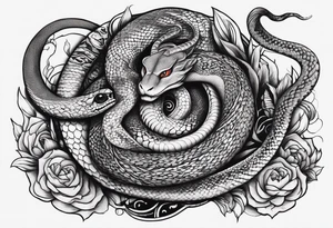 Quote "By Demons be Driven, Beckon the Call" with a snake tattoo idea