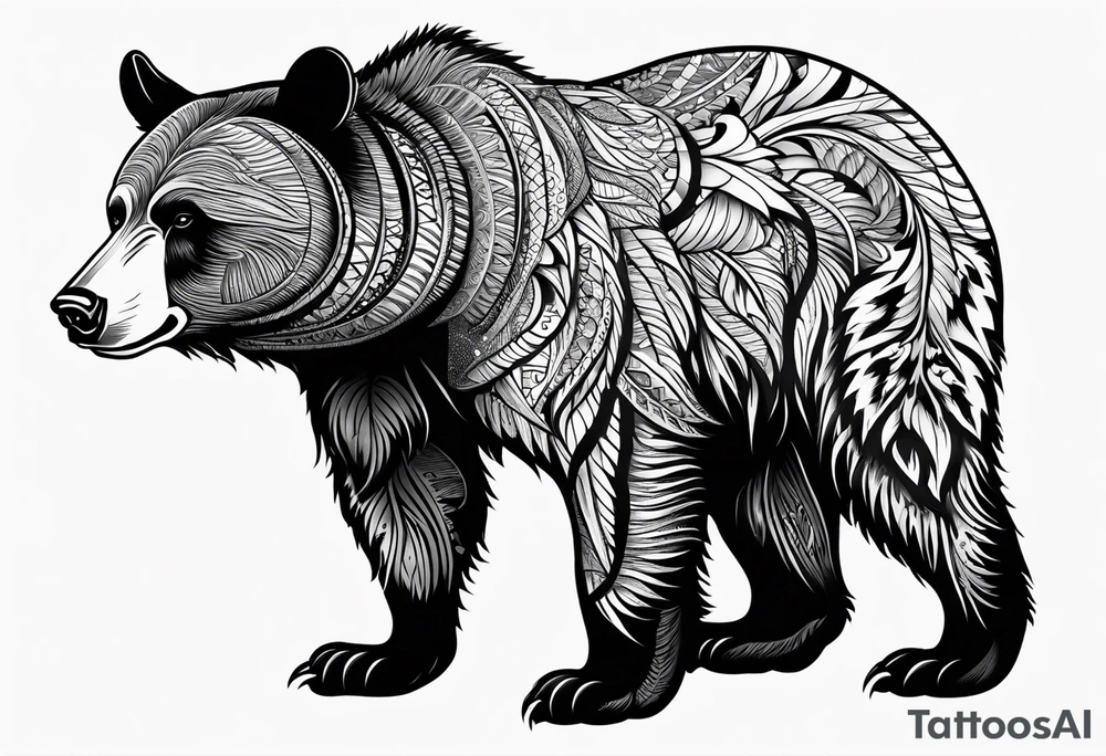Angry Black Bear, American traditional tattoo idea Angry Black Bear, American traditional tattoo idea