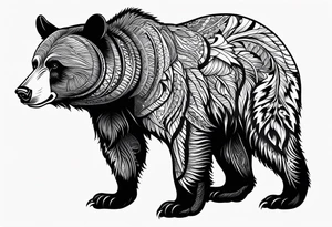Angry Black Bear, American traditional tattoo idea