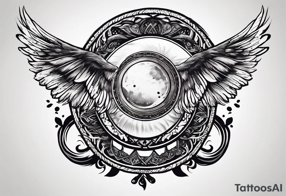 small round tattoo with open in the middle tattoo idea