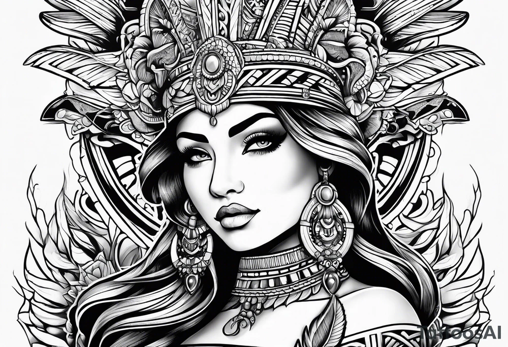 Aztec mermaid tattoo tattoo idea