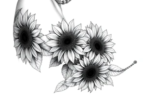 Rope chain, sunflowers, tattoo idea