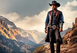Western genre movie half sleeve tattoo tattoo idea