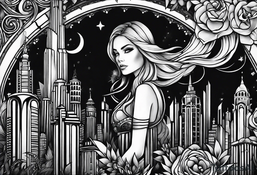 full arm sleeve very dark emerald city tattoo idea full arm sleeve very dark emerald city tattoo idea