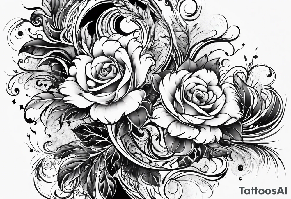Swirls of black ink covering fingers and forearm tattoo idea