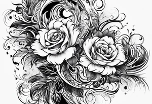 Swirls of black ink covering fingers and forearm tattoo idea