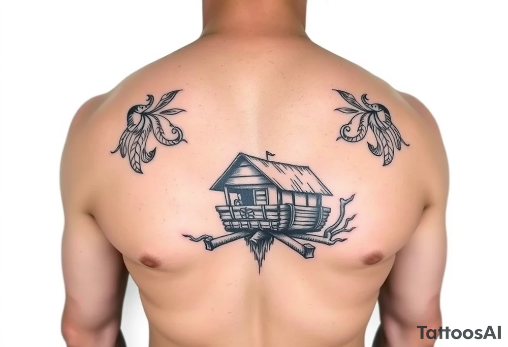 Samoan noah’s ark tattoo chest piece tattoo idea