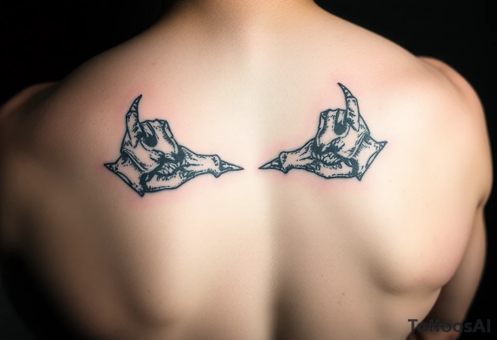 Dwa identyczne kruki pomiędzy koroną tattoo idea