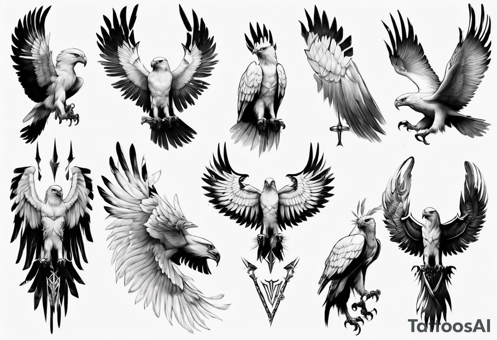 A white hawk as a warrior tattoo idea