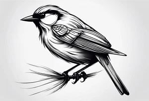 small bird minimal lines tattoo idea