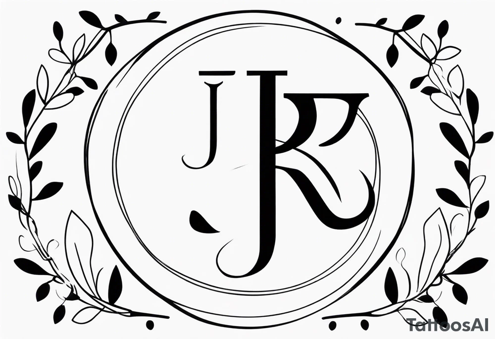 J and R simple initial tattoo of kids initials branch tattoo idea