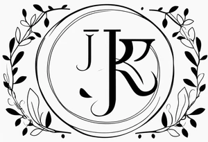 J and R simple initial tattoo of kids initials branch tattoo idea