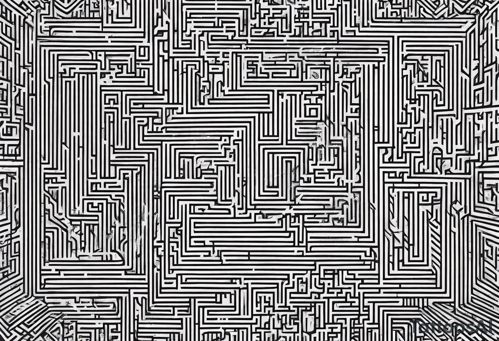 Maze full sleeve tattoo idea