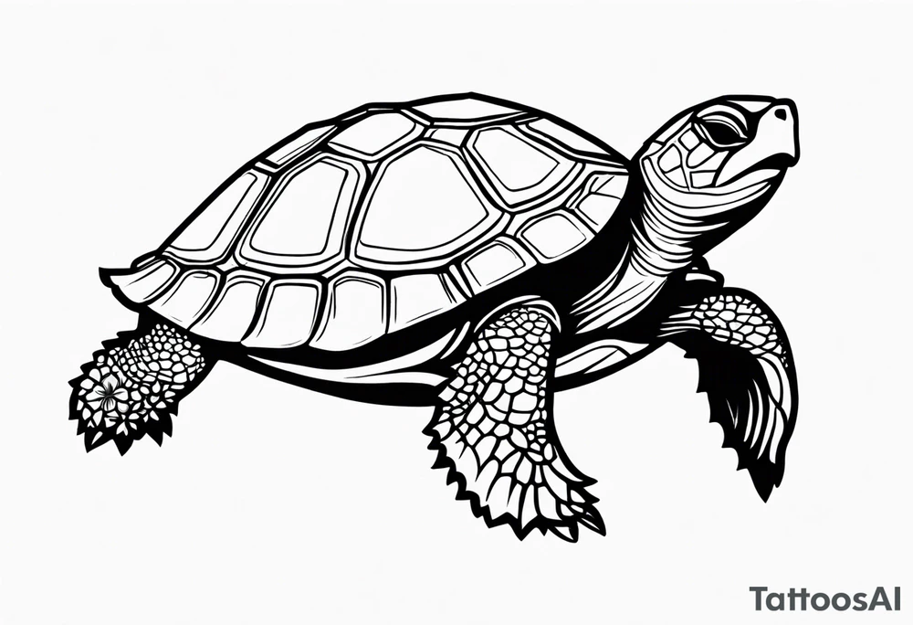 Turtle back centered tattoo idea