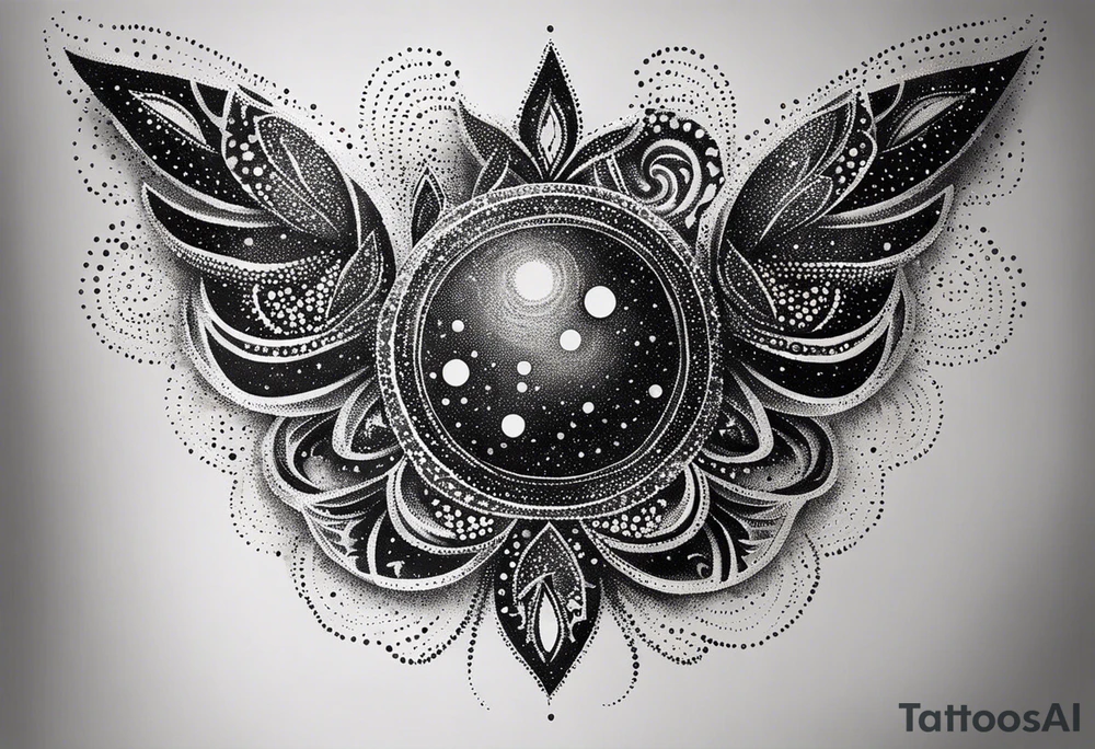 I want the name "Drew" with a space background tattoo idea