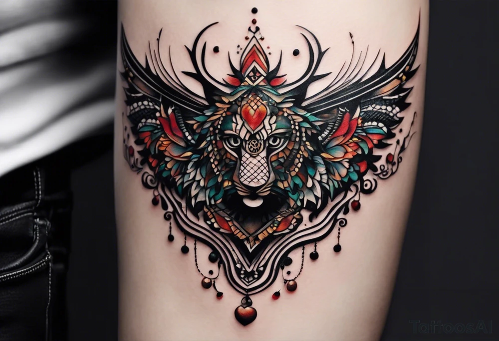 A tatuagem será uma imagem horizontal única. Na base, haverá uma linha fina para simbolizar o horizonte. Acima dela, várias árvores em silhueta com detalhes delicados, representando diferentes espécies, incluindo carvalhos e pinheiros, entre outras,serão distribuídas ao longo do horizonte. As árvores precisam estar intercaladas com espaços abertos, criando um jogo de luz e sombra. Na linha horizontal, logo após a sequência de árvores que começa da esquerda para a direita, gostaria de incluir uma cabana com uma pequena montanha atrás. tattoo idea