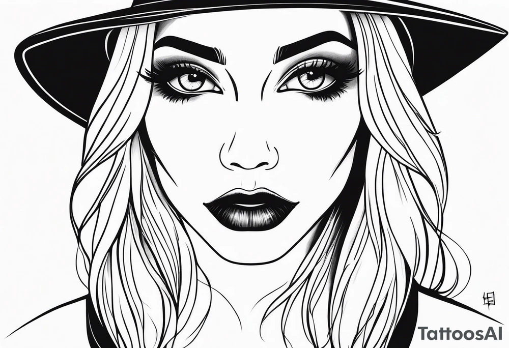 Blank eyes witch tattoo idea