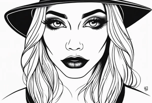 Blank eyes witch tattoo idea
